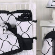 Unisex black and white gender neutral baby nursery crib bedding