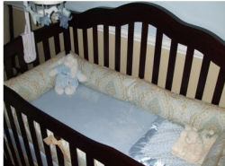 blue and brown damask paisley baby crib bedding nursery pictures boy set