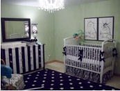 Polka dot black and white baby twin twins boy girl nursery pictures themes