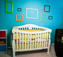 Bright colorful modern gender neutral baby nursery design with craft ideas for wall decorations