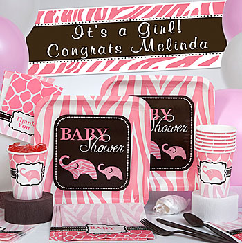 Brown And Pink Baby Shower Decorations