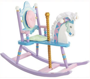 Elegant vintage style carousel horse nursery rocker