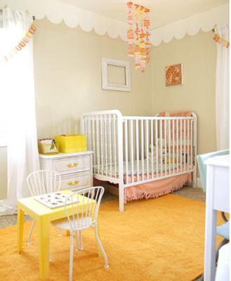 Chic Baby Girl Pink and Yellow Nursery