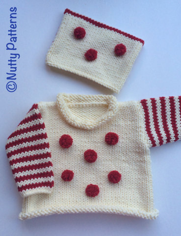 Winter snowman holiday Christmas sweater knitting pattern for a baby girl child kid with headband chunky yarn fast easy beginner.