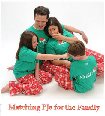 Matching Christmas pajamas for baby and the entire family