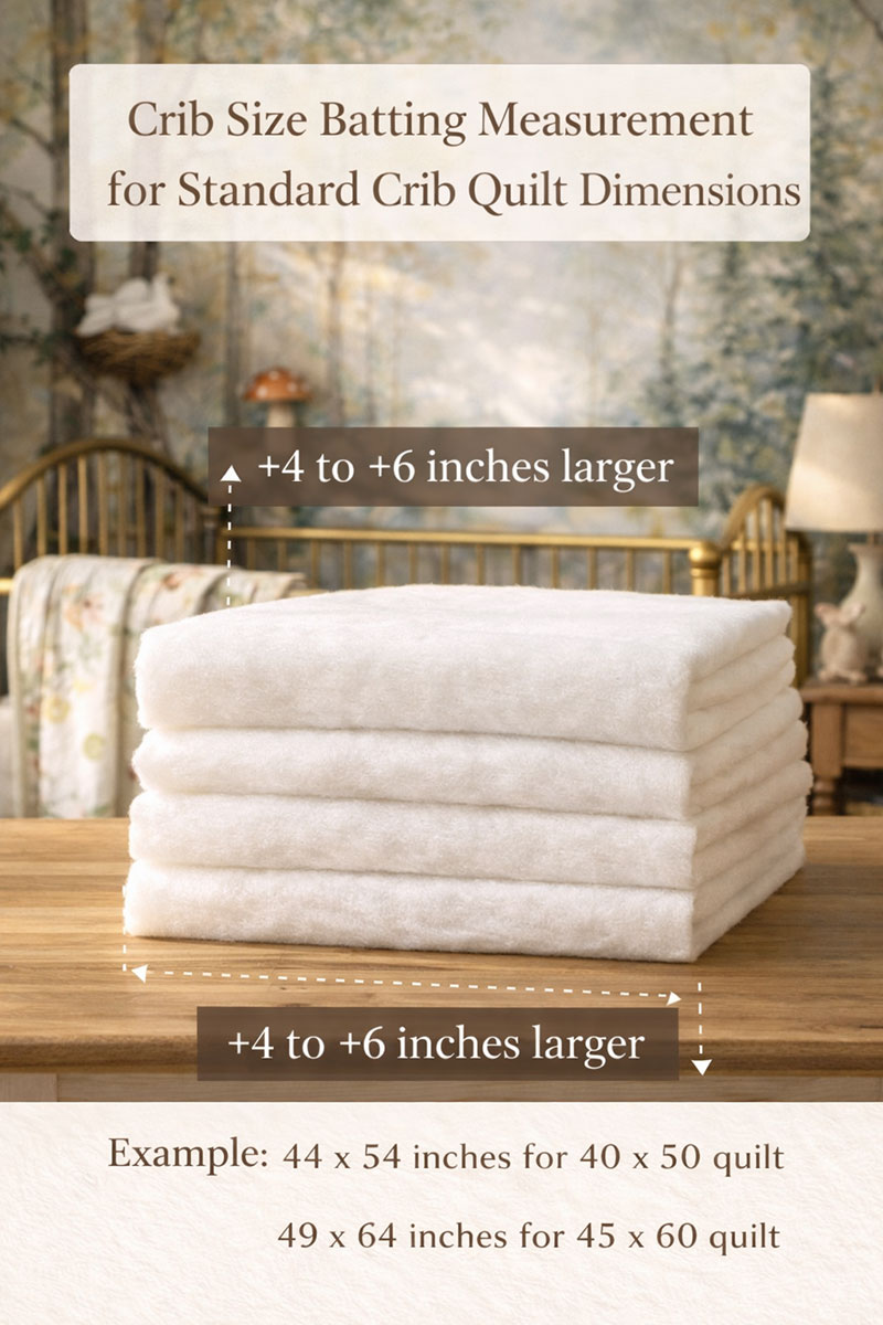 Crib size batting measurement for standard crib quilt dimensions