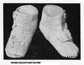 vintage crochet baby booties with button closures