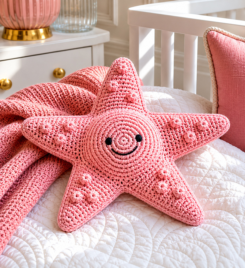 crochet starfish lovey pattern for an ocean nursery