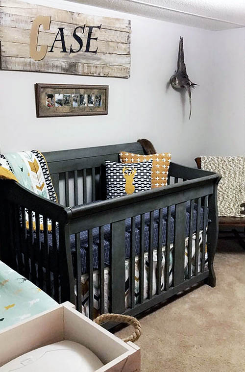 Rustic deer hunting baby crib bedding set baby boy nursery room decor