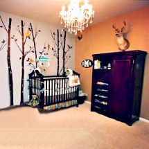 Elegant deer themed baby boy nursery