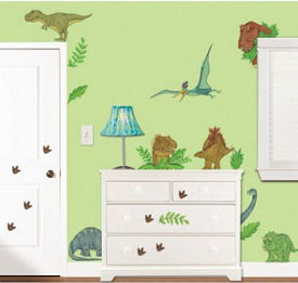 Prehistoric dinosaur baby nursery theme wall decor ideas