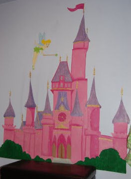 tinkerbell disney baby nursery theme cinderella castle pink baby girl