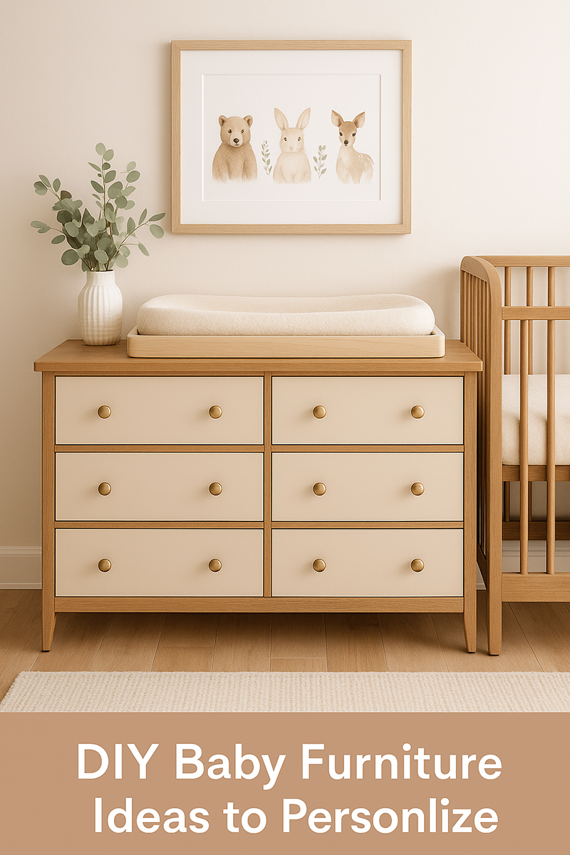 Before and after dresser makeover for DIY baby furniture inspiration