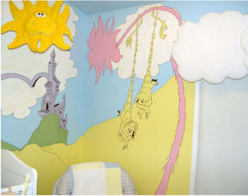 dr seuss wall stickers art decorations pastel clouds mural