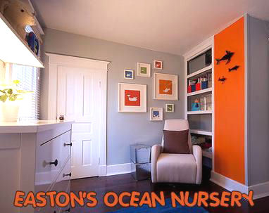 Easton S Bright Orange Ocean Theme Baby Nursery