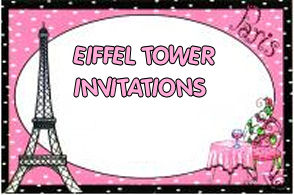 eiffel tower baby shower invitation bridal parisian paris pink and black