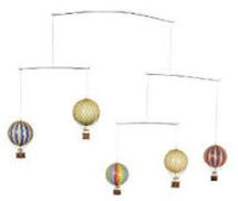 Vintage hot air balloon baby crib mobile