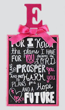 Bible Verse Jeremiah 29:11 For I know the plans I have for you, declares the Lord in a fuchsia pink and grey baby girl nursery