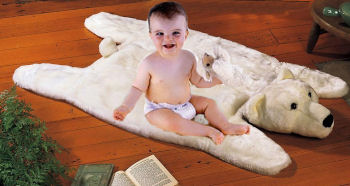 Polar bear baby nursery area rug