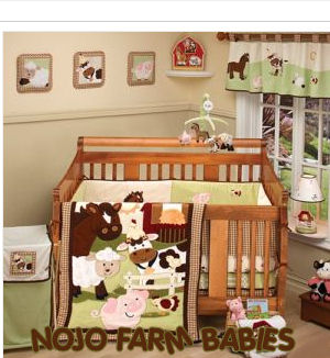 farm theme nojo babies baby crib bedding set pigs ponies lambs