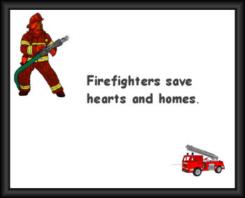 Firefighter fireman fire engine truck framed quote for the baby's nursery wall