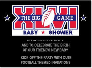 Football baby shower theme invitations idea