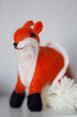 Toy red fox decoration from the rustic forest animals baby nursery crib mobile