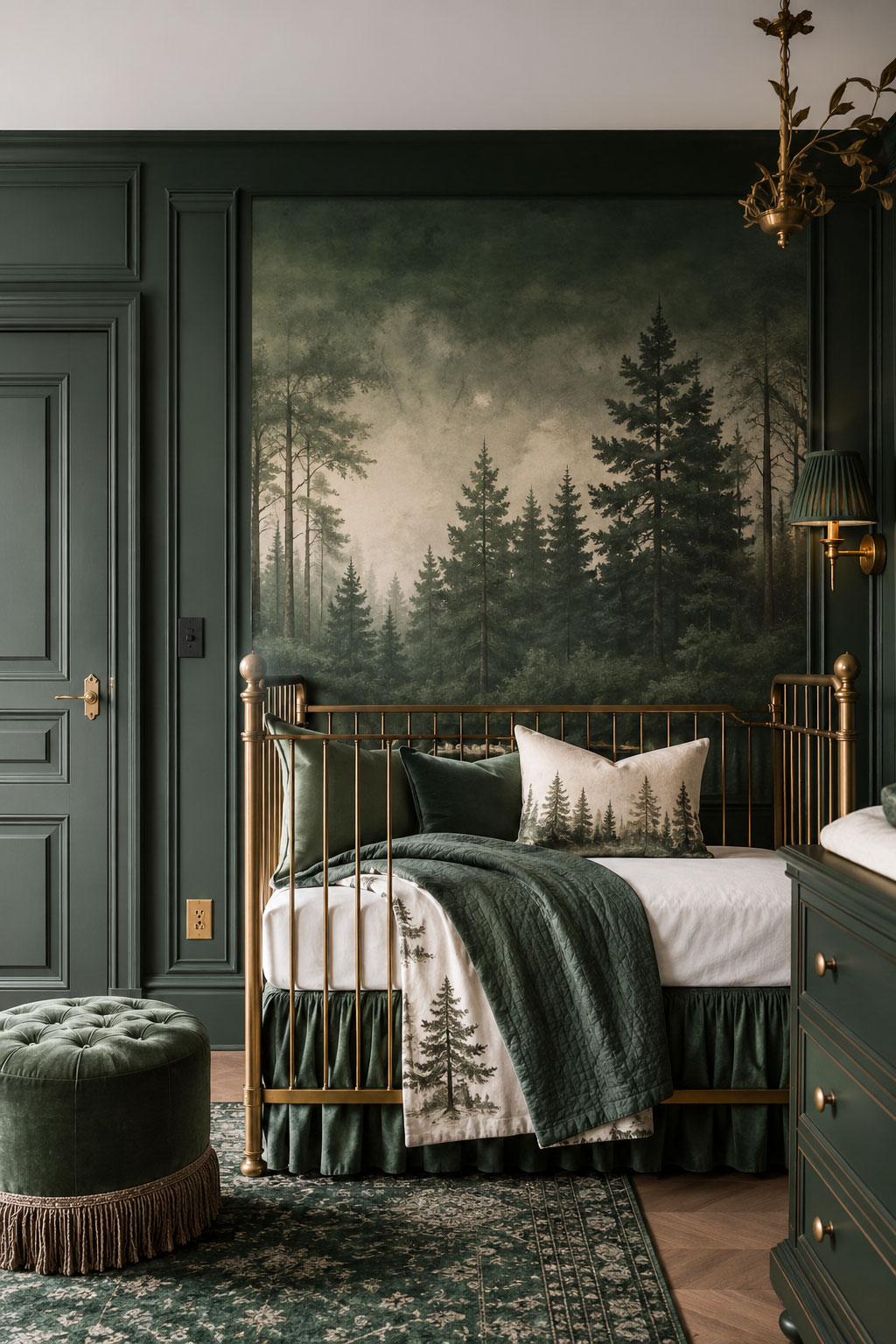 Forest wall decor for enchanted nursery themes with woodland inspired nursery styling