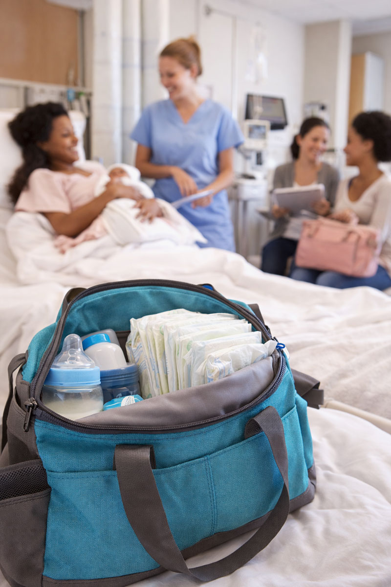 Free diaper bags provided through hospitals and community family support programs