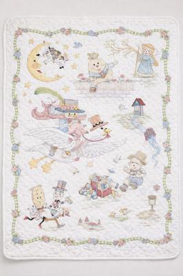 Mother Goose and Friends Nursery Rhyme Vintage Baby Crib Quilt Pattern Kit Fabric Panels