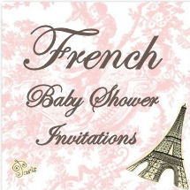 French baby shower invitation idea with Eiffel Tower clipart and Paris graphics