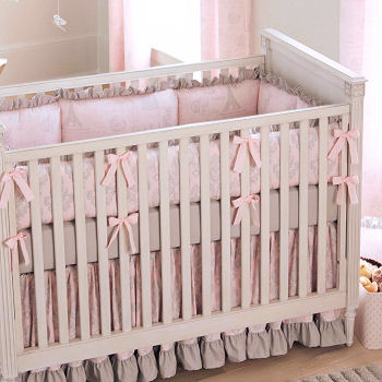 French Eiffel Tower Crib Bedding Set for a Baby Girl Paris Nursery Theme