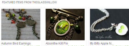 handmade jewelry kilt pin bird earrings green apple necklace
