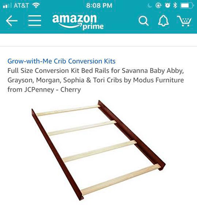 crib conversion rails kit for savanna baby abby grayson morgan sophia tori crib jc penney