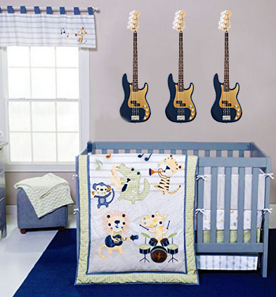 guitar crib bedding sets