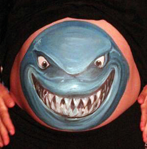 Fun Halloween pregnancy baby belly painting ideas space alien