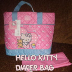 hello kitty baby diaper bag tote quilted