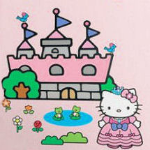 Hello Kitty fairytale vinyl princess castle wall decals and stickers