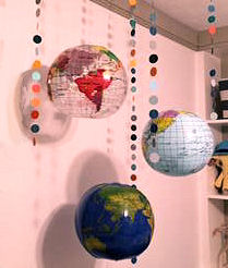 Homemade world globe baby mobile