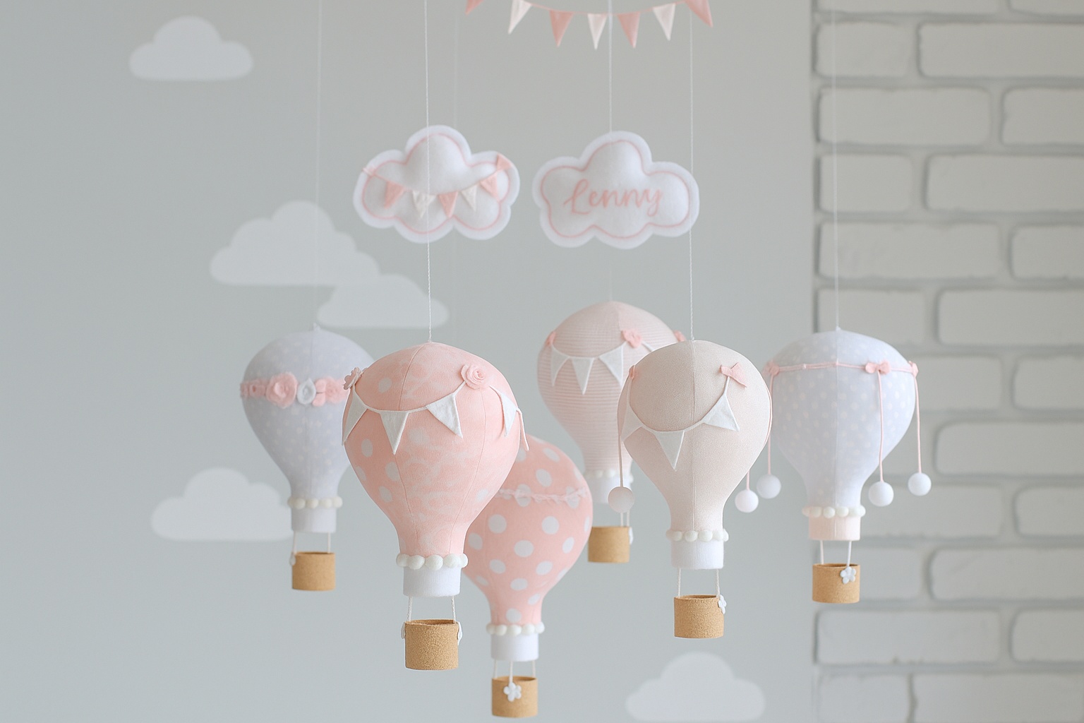 Homemade DIY hot air balloon nursery crib mobile decor ideas