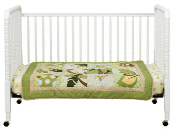 White wood Jenny Lind DaVinci baby crib