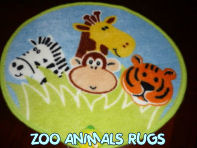 zoo animals safari monkeys giraffe lion tiger kids rug 