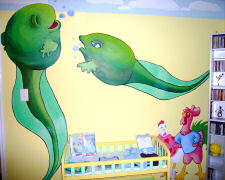 tadpole painting baby frog painting frog nursery wall mural theme room bedroom