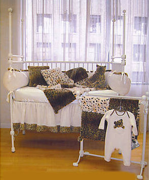 leopard print nursery theme crib bedding set