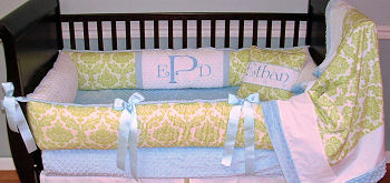 lime green white baby crib bedding set nursery pictures pink girl