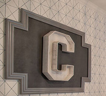Large marquee wall letter initial C for a boy nursery wall