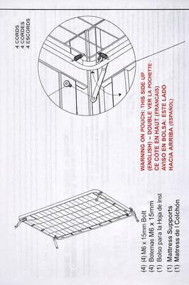 Metal baby crib mattress support frame from owner's crib assembly instructions manual