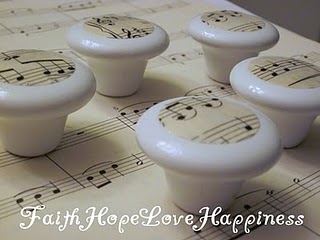 Shabby Chic Vintage Musical Baby Nursery Dresser Drawer Pulls