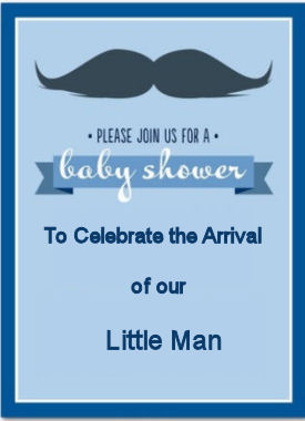 Vintage baby boy mustache theme baby shower invitation ideas