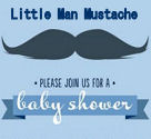 Little man mustache theme baby shower invitations announcement cards